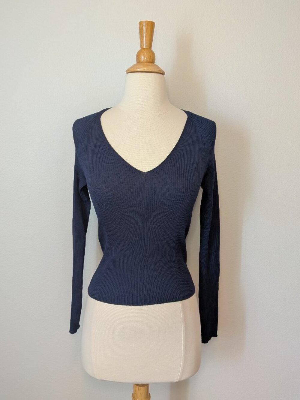 Mango V Neck Knit Long Sleeve Top